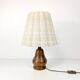 Lampe de chevet Mid Century Pied en bois massif Veinure Abat-jour courbe rose blanc brun foncé Struc