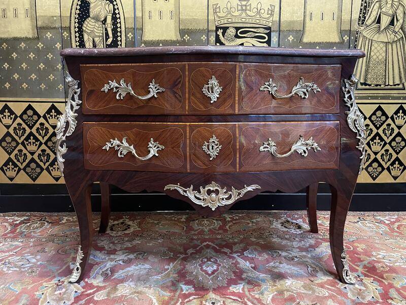 Louis XV style marquetry chest of drawers