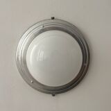 Vintage Art Deco wall lamp, chrome and opaline, France 1930