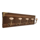 Wall coat rack 50 cm – 5 hooks in metal and cream ceramic