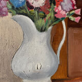 Bouquet of flowers signed old painting