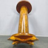 Art Deco Walnut Pedestal Table, Czechoslovakia, 1930s