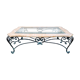 Table basse marbre rose et fer forgé