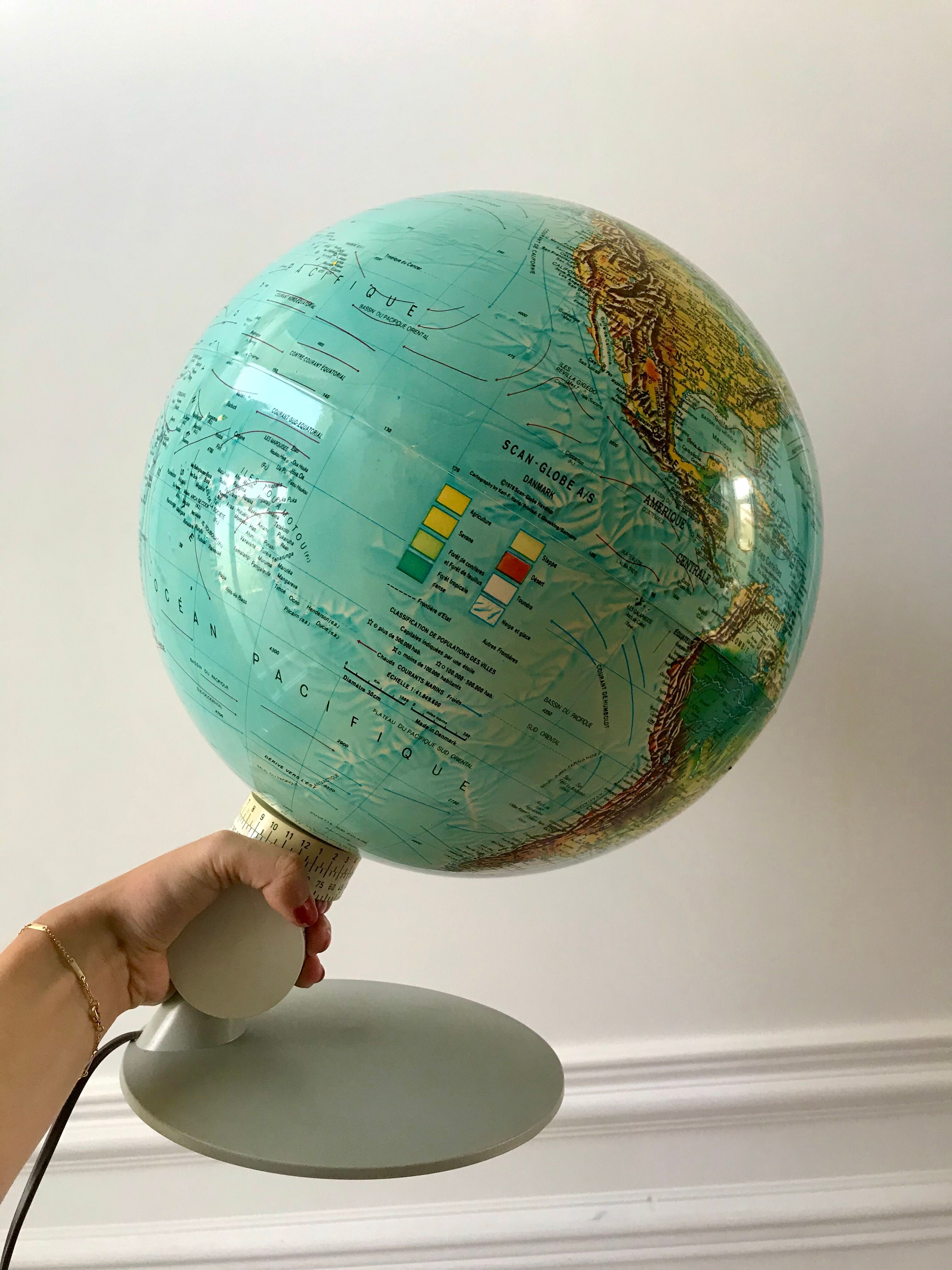 luminous globe Scandinavian design Made in Denmark 1976