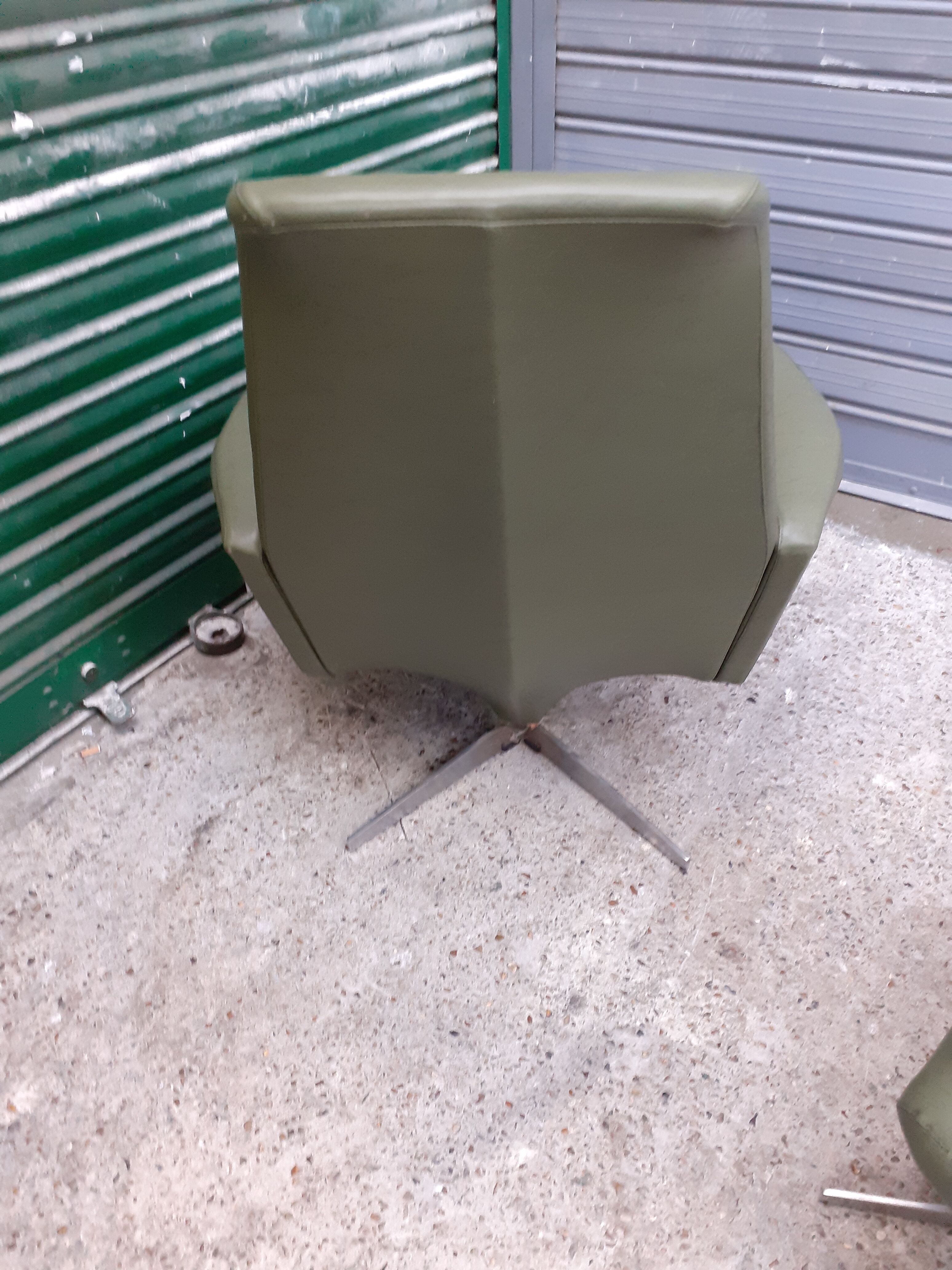 Armchair with ottoman in skai 1960