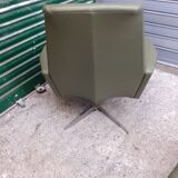 Armchair with ottoman in skai 1960
