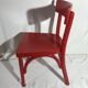 Paire de chaise ancienne Baumann bois rouge assise enfants vintage