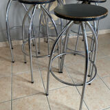 Six industrial bar stools