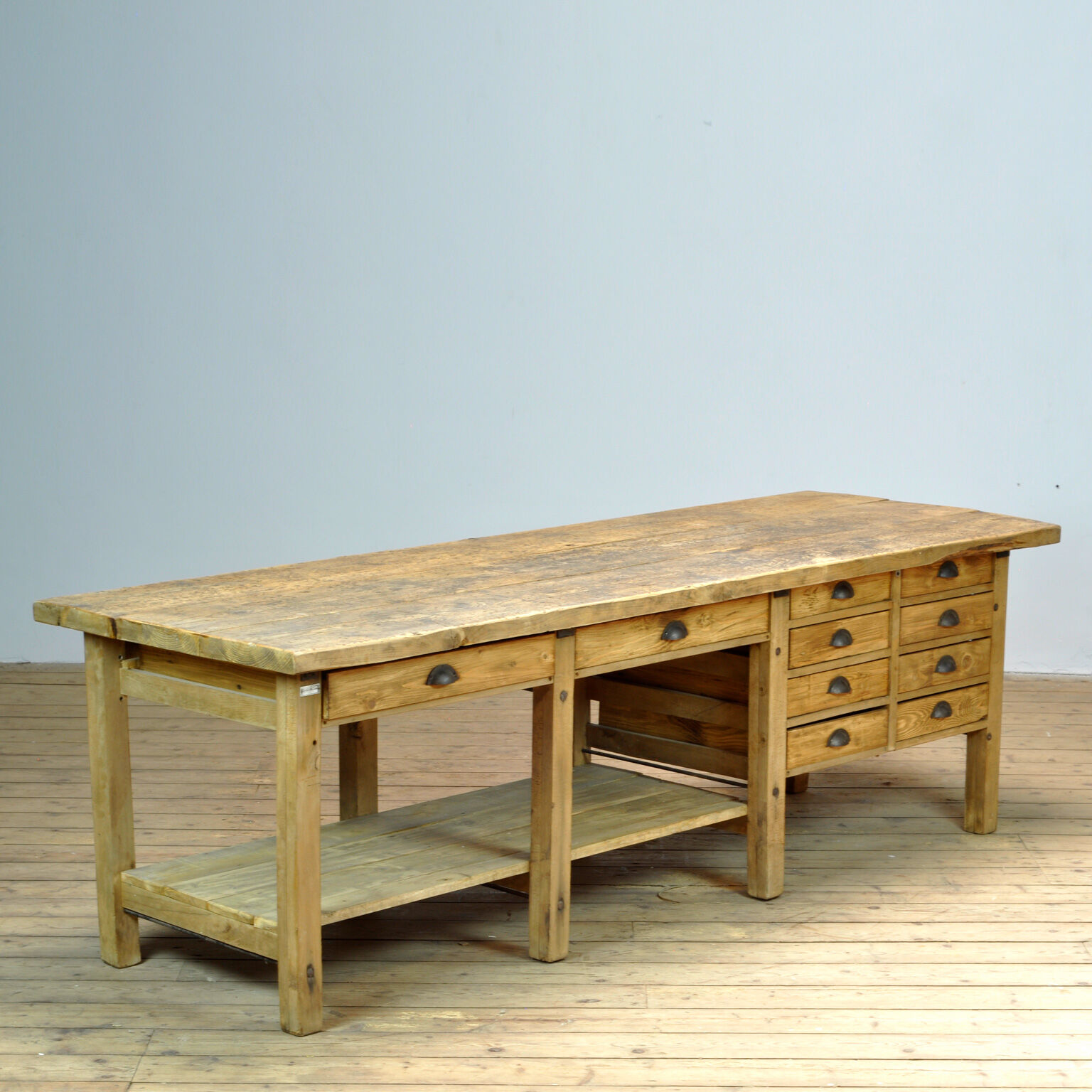 Industrial wooden worktable, 1980's