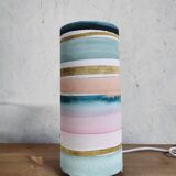 Lampe tube à poser, imprimé rayé aquarelle