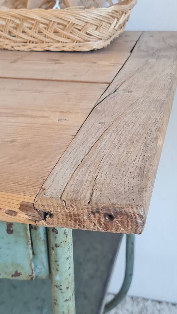 Wood and metal desk circa the 1950s.