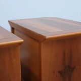 Pair of solit walnut nightstands bedside table late 1970s