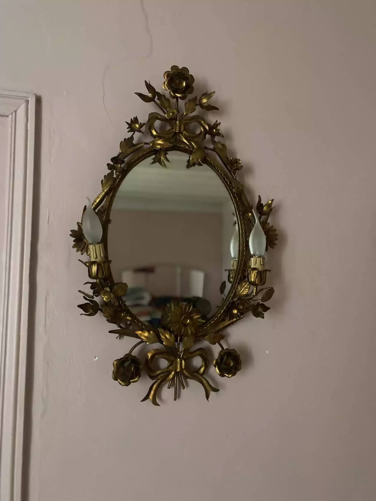 Miroir italien Hollywood Regency, années 50