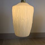 Pair of opaline pendants from the 1960s, luminous simplicity, 140 cm.