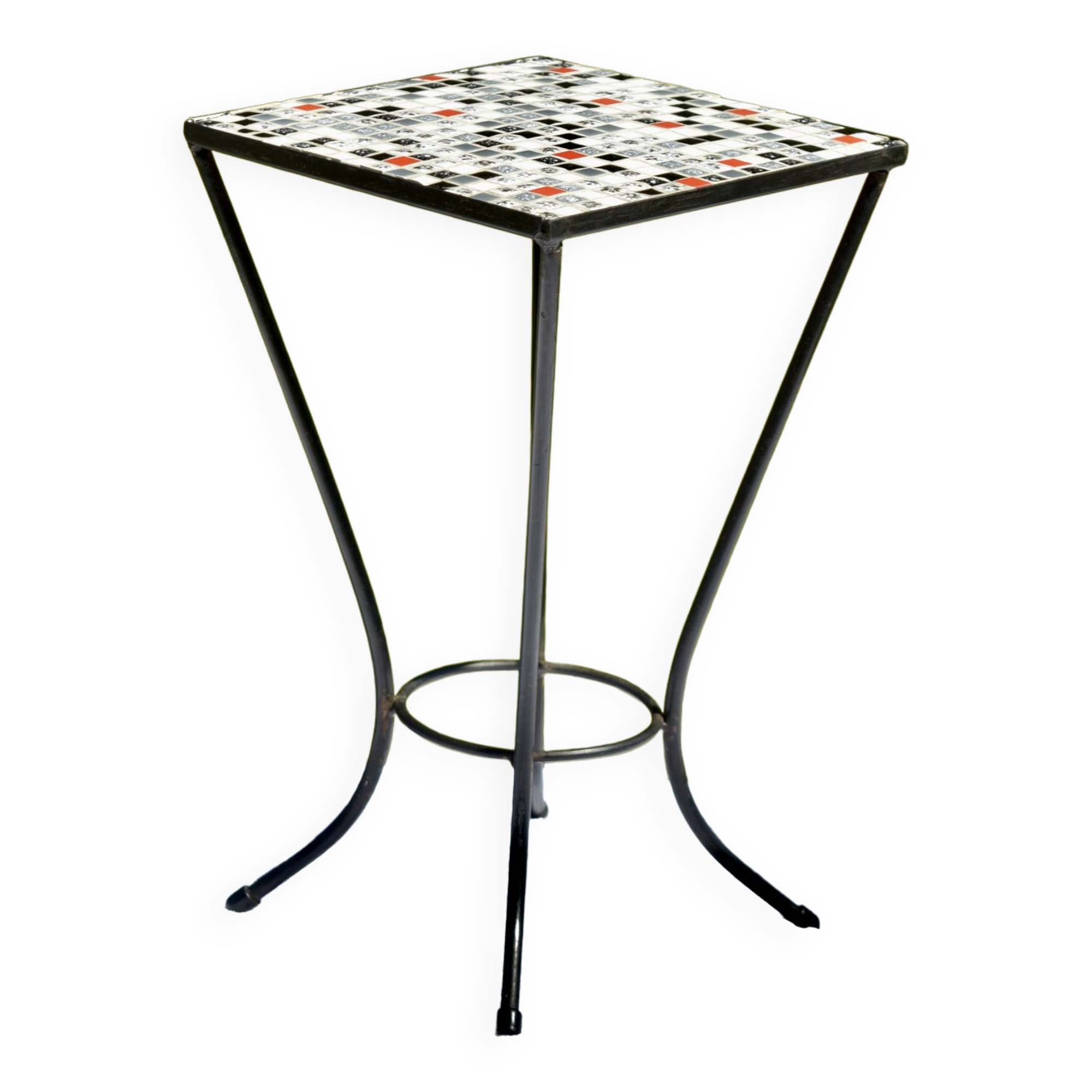 Small vintage mosaic tile side table