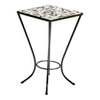 Petite table d'appoint vintage en carreaux de mosaïque