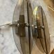 Pair of 70s smoked glass wall lamps