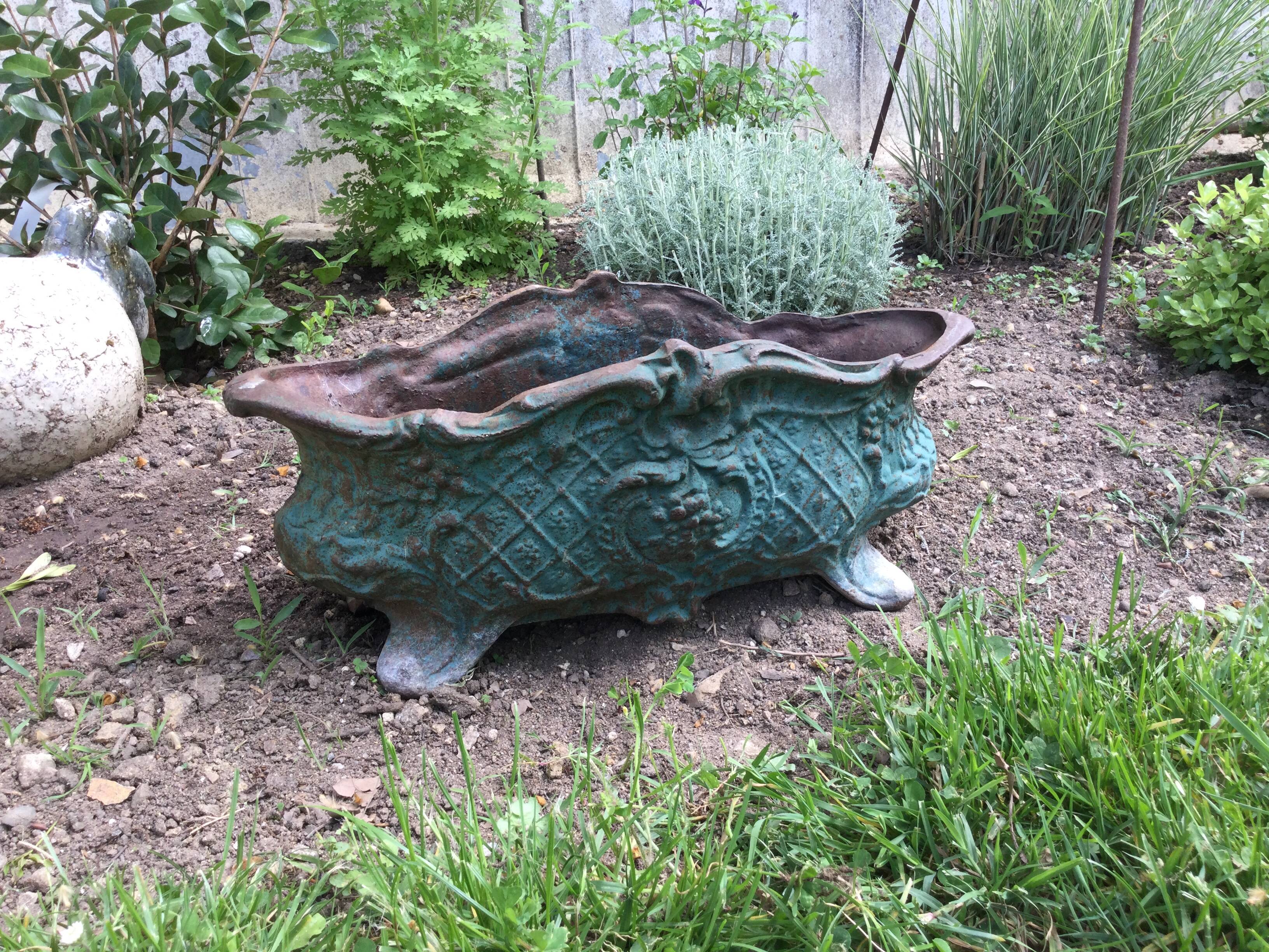 Antique cast iron planter
