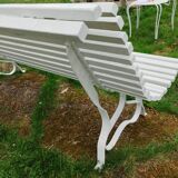 Banc de jardin ancien avec pieds en fer