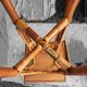 Table d'appoint bambou/ petit carreaux