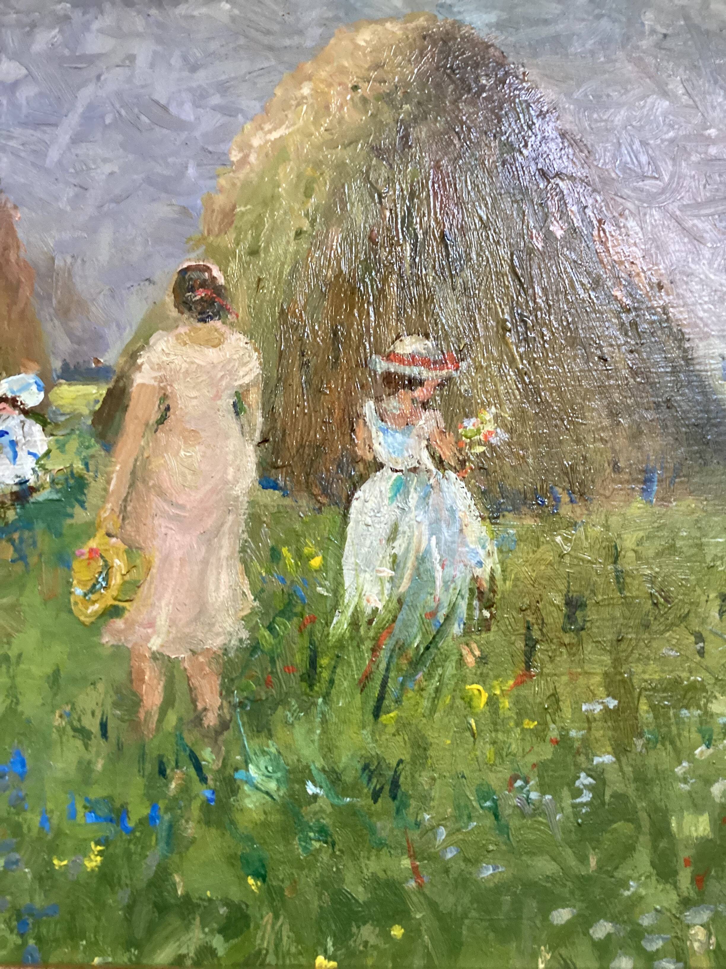 Oil painting on cardboard signed, dimensions: height - 42.5 cm, width - 48.5 cm.