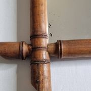 Turned wooden mirror in imitation of bamboo, from the 20s-30s, 54 x 65 cm