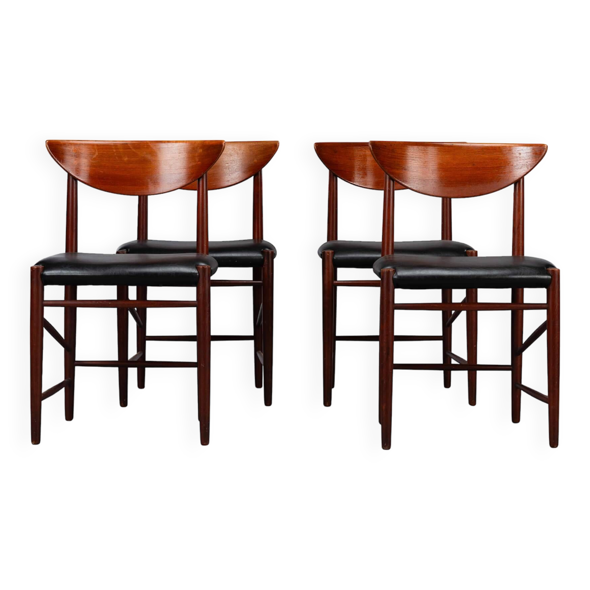 Danish Design reupholstered Dining chair Model 317 by Hvidt & Mollgaerd, set of 4