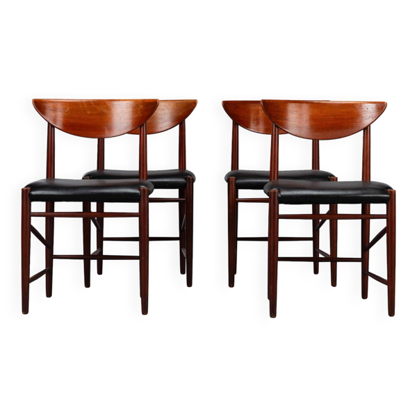 4 chaises de salle à manger rembourrée modèle 317 par Hvidt & Mollgaerd