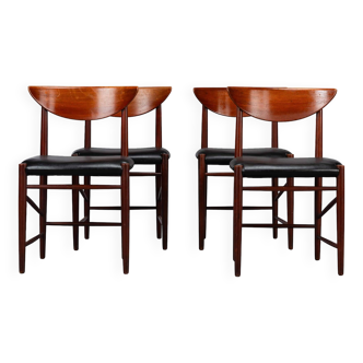 4 chaises de salle à manger rembourrée modèle 317 par Hvidt & Mollgaerd
