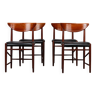 4 chaises de salle à manger rembourrée modèle 317 par Hvidt & Mollgaerd