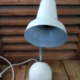 White bedside desk lamp
