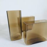 Midcentury Modern collection of ten "Ice" vases by Gullaskruf, Sweden, 1960s.