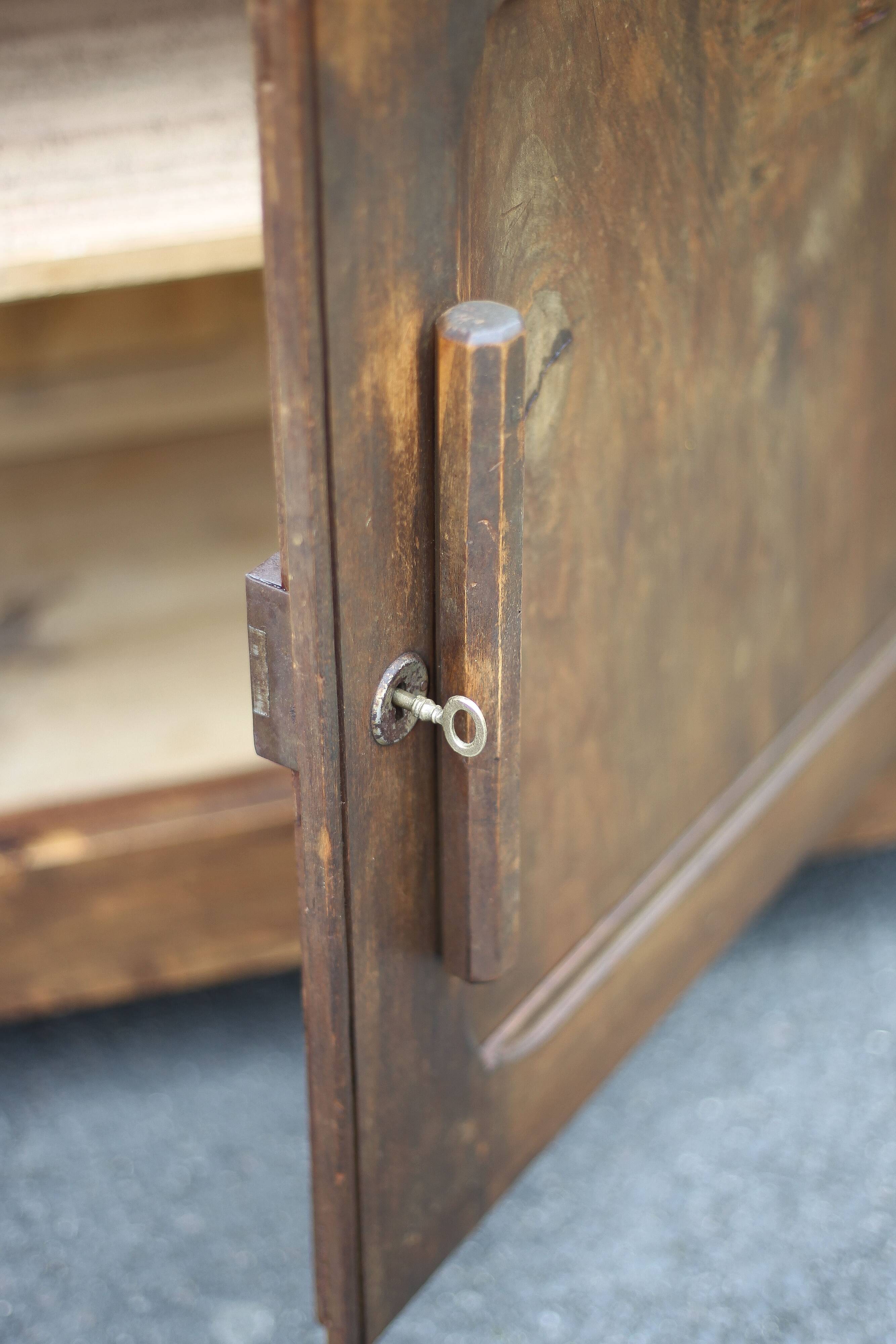 Buffet bas en bois bahut meuble de rangement, meuble ancien
