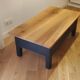 Coffee table living room solid fruit wood black antique legs