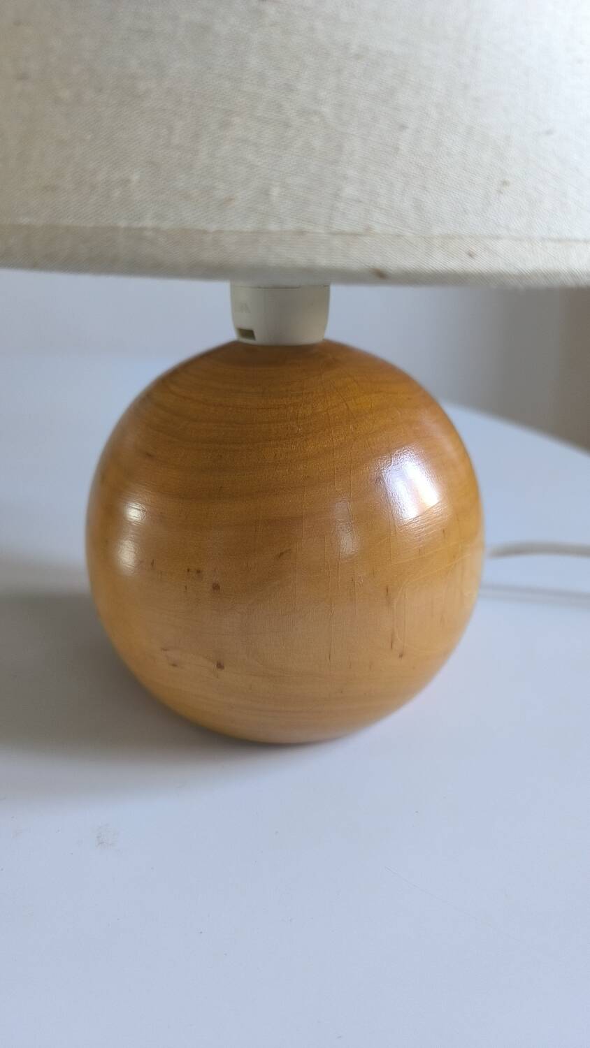 Solid walnut ball table lamp 1970