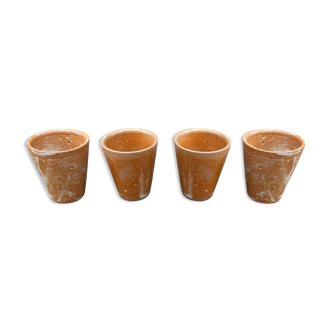 Set of 4 sandstone liquor cups-70s