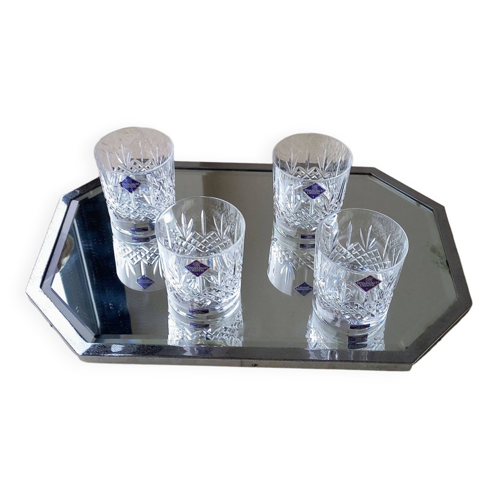 4 Edinburgh Crystal whiskey glasses