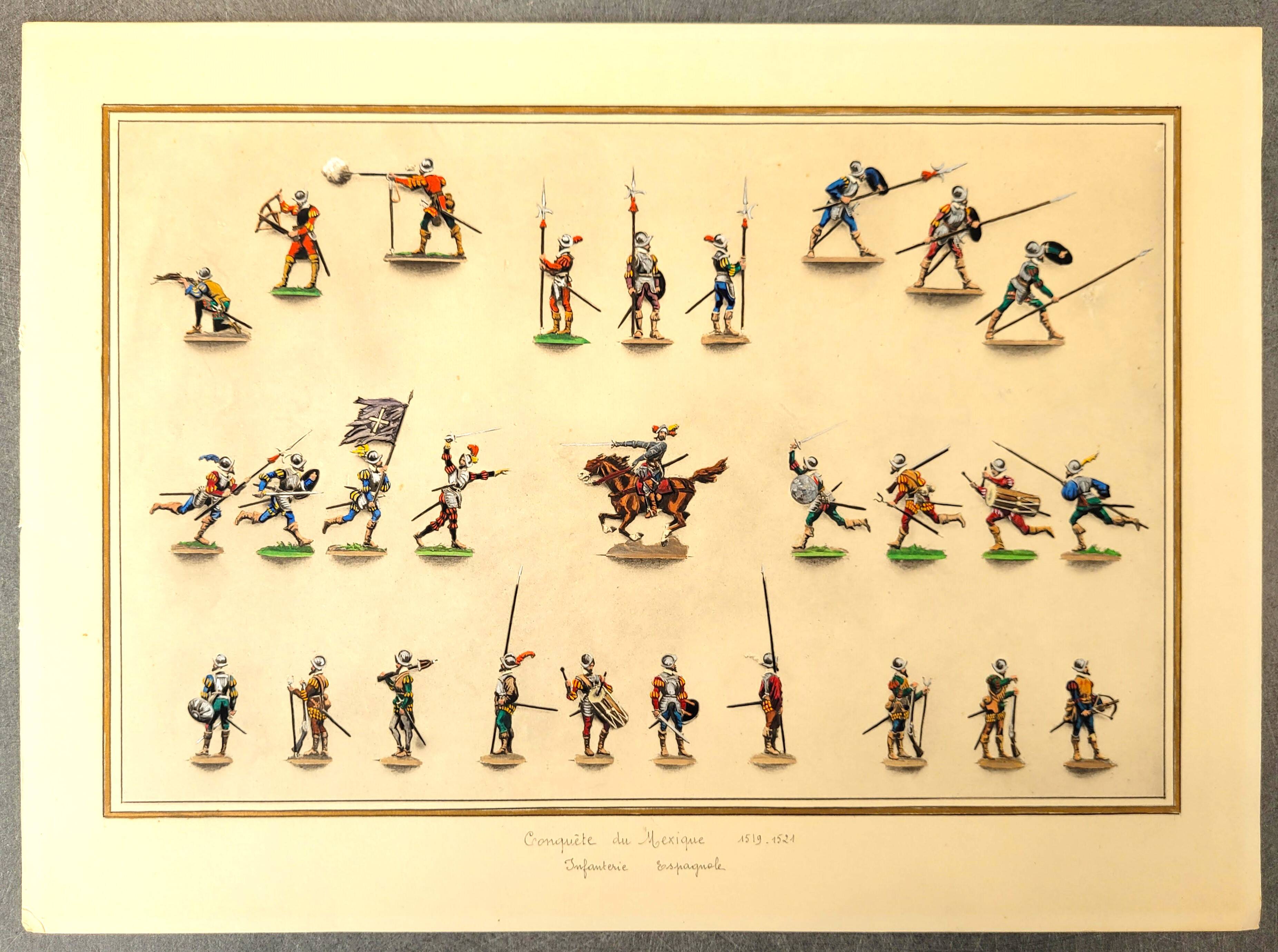 Set of 3 illuminated plates by S. Lemoine