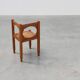 Art Deco Oak Corner Chair with Cut‑Out Backrest and Rush Seat, Belgium, cir