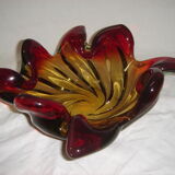 1960 gold and Red Murano glass cup