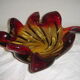 Coupe en verre Murano de 1960 or et rouge
