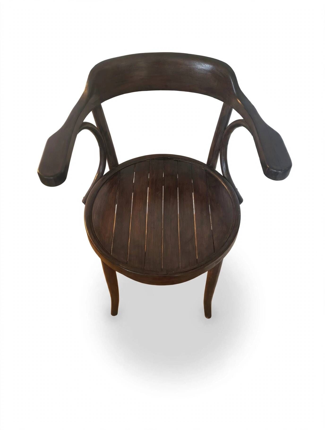 Bistro Chair Curved Wood Thonet Style - Dark Walnut - Vintage