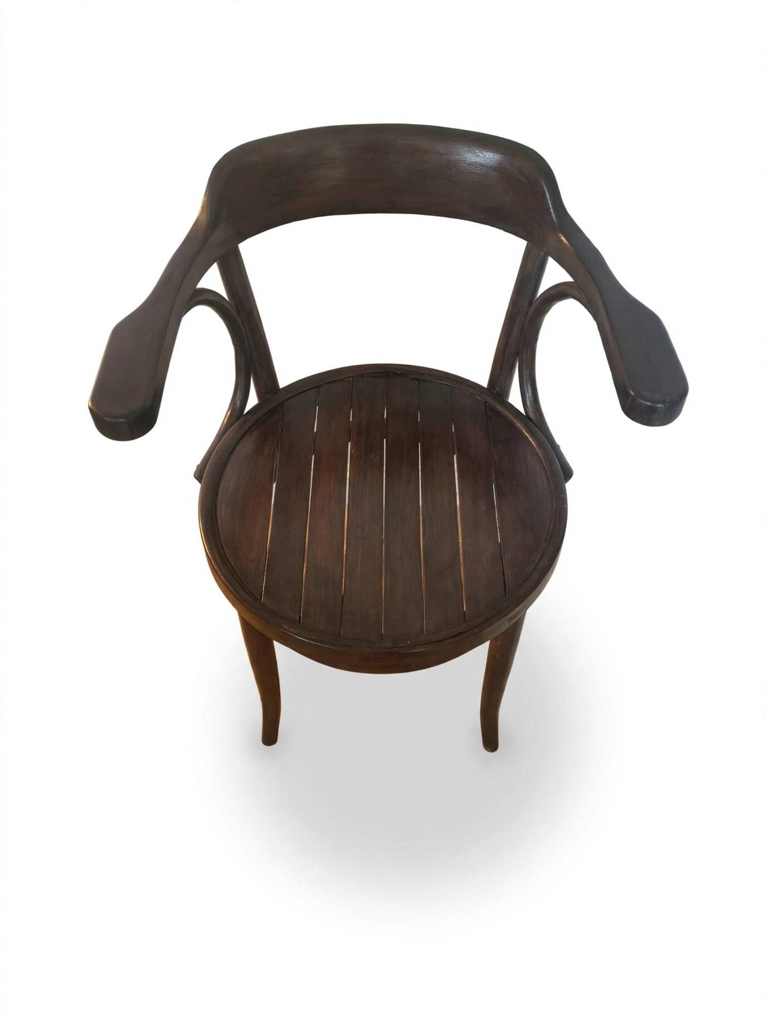 Bistro Chair Curved Wood Thonet Style - Dark Walnut - Vintage