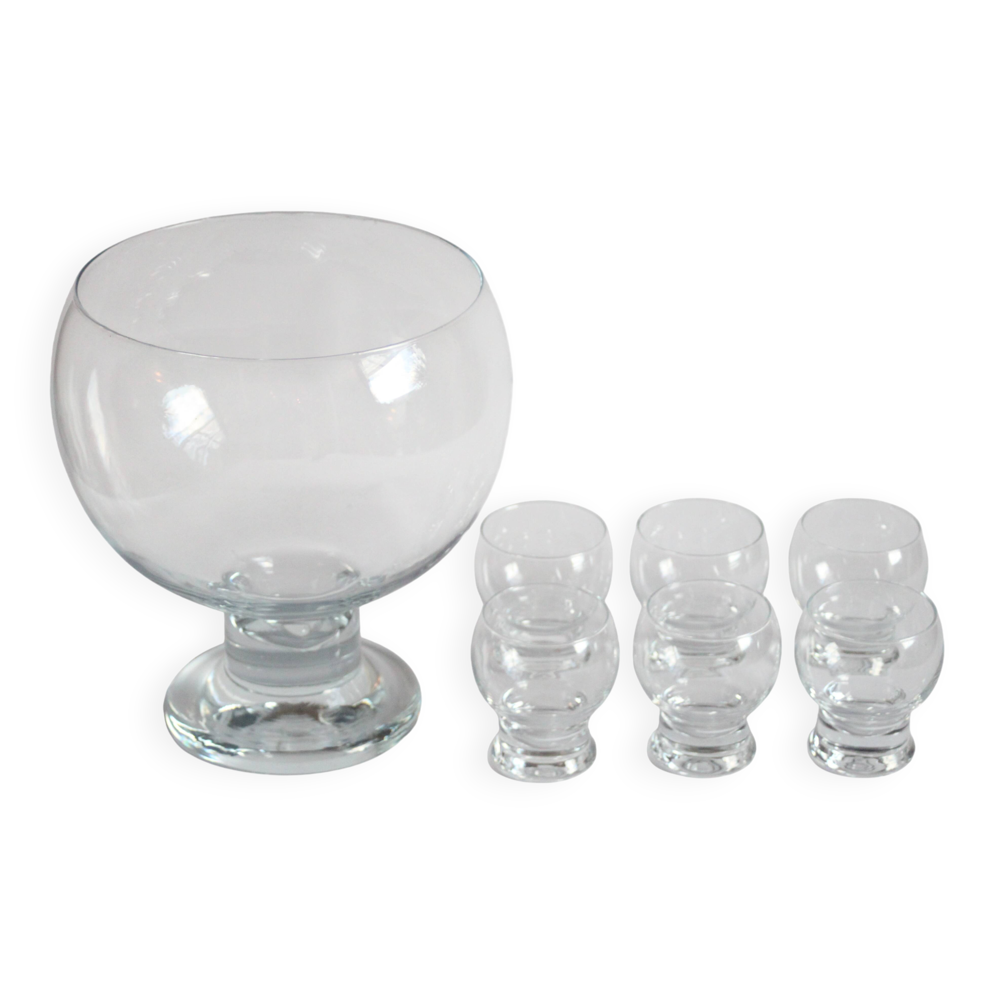 Glass Punch Bowl By Erkkitapio Siiroinen For Riihimaen Lasi, Finland 1970S