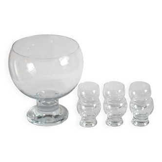 Glass Punch Bowl By Erkkitapio Siiroinen For Riihimaen Lasi, Finland 1970S