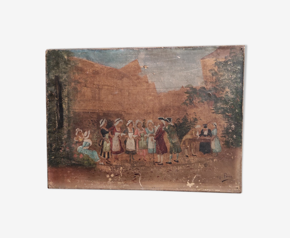 Peinture à l’huile ancienne française, signée Pérez
