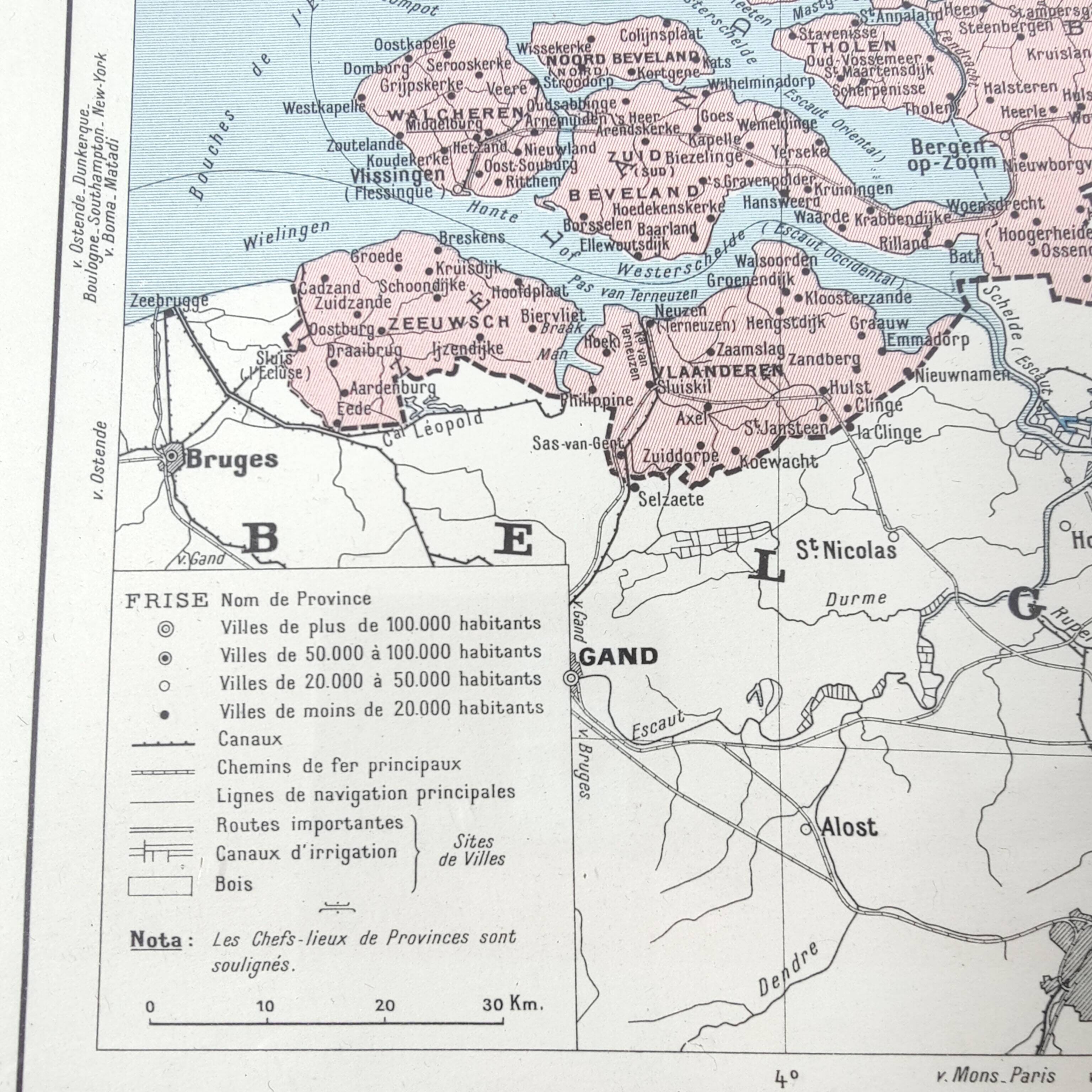 Map of the Netherlands Amsterdam Rotterdam 43x43cm from 1950