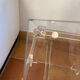 Coffee table, side table in plexiglass with a glass top.