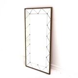 Miroir scandinave en teck et en métal, Suède, 1960, 122x62cm