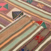 Tapis kilim vintage en laine, motifs géométriques et tons pastel,146x224 Cm